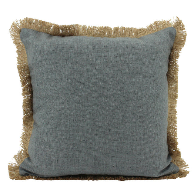 Linen Fringe Cushion Dark Grey 45x45cm