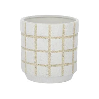 Plexus Ceramic Pot 16x17.5cm White/Nat*