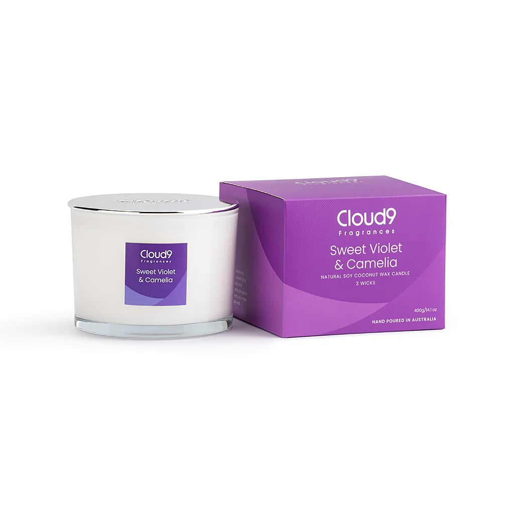 Sweet Violet & Camelia Candle 3 Wick 400g