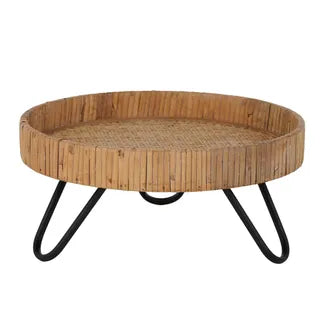 Jenson Rattan Tray 30x14cm Natural/Black