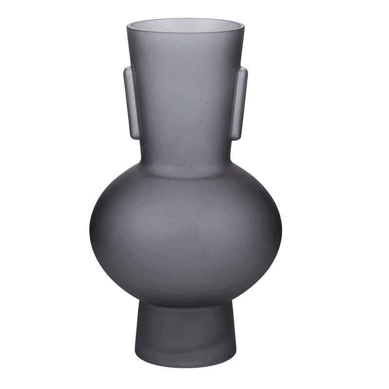 Bergen Glass Vase 18x32cm Matte GreyNo